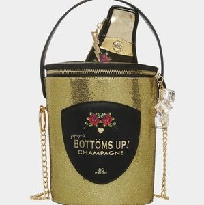 Betsey Johnson NWT Kitsch Champaign Bucket Bag and Coin Purse Set